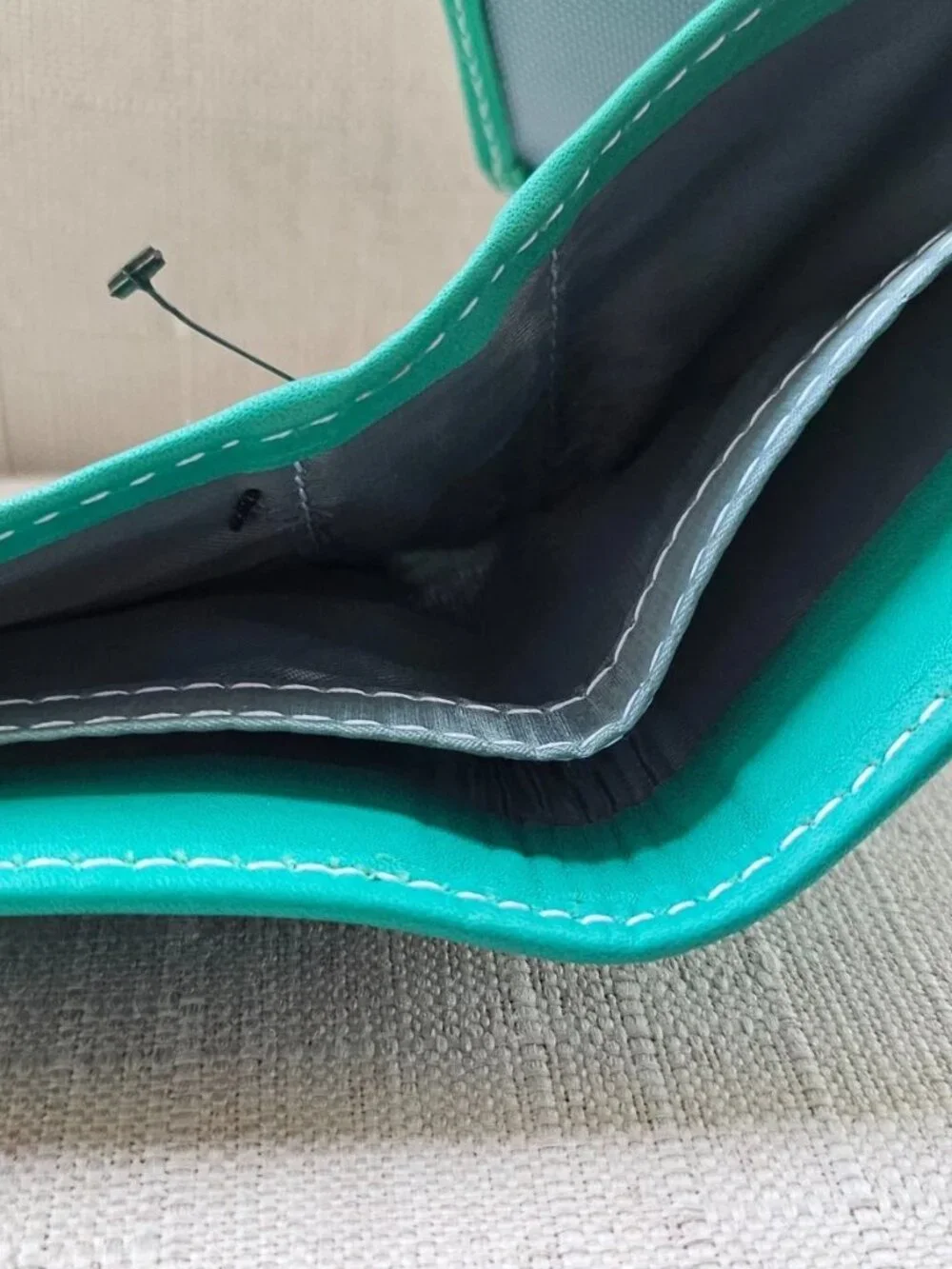 Green Wallet Genuine Leather Bifold Cardholder Billfold Purse Money Fold New